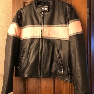 Leather motorcycle jacket